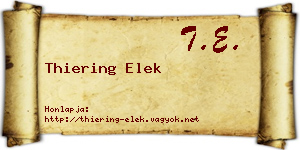 Thiering Elek névjegykártya